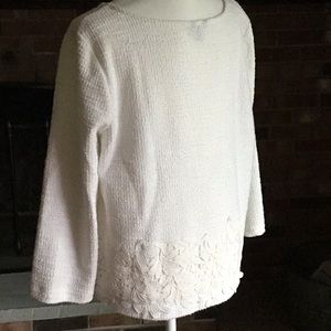 EUC Ann Taylor white lace top